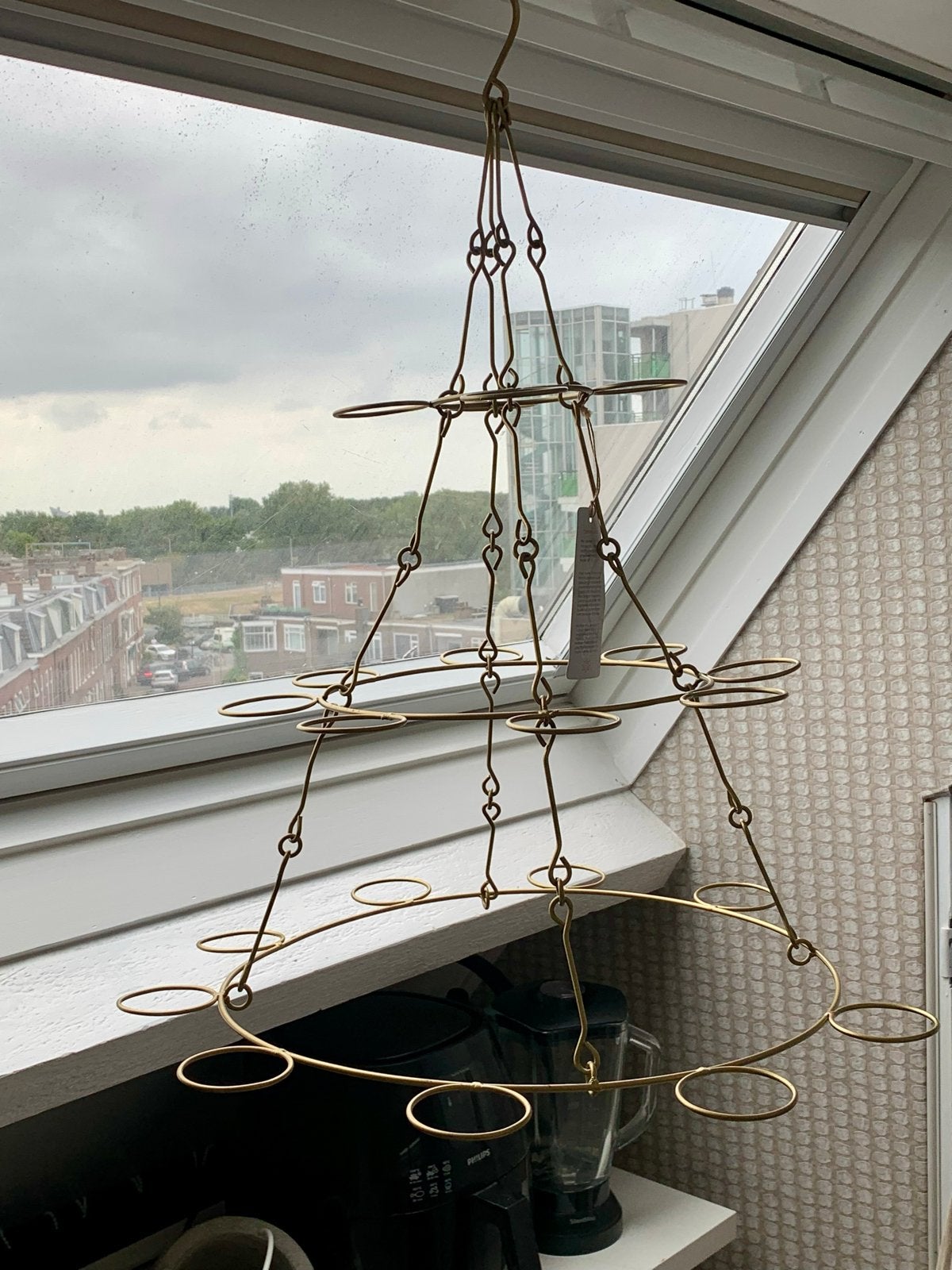 Van Verre Kroonluchter met theelichthouders, Ophalen of Verzenden, Nieuw, Metaal