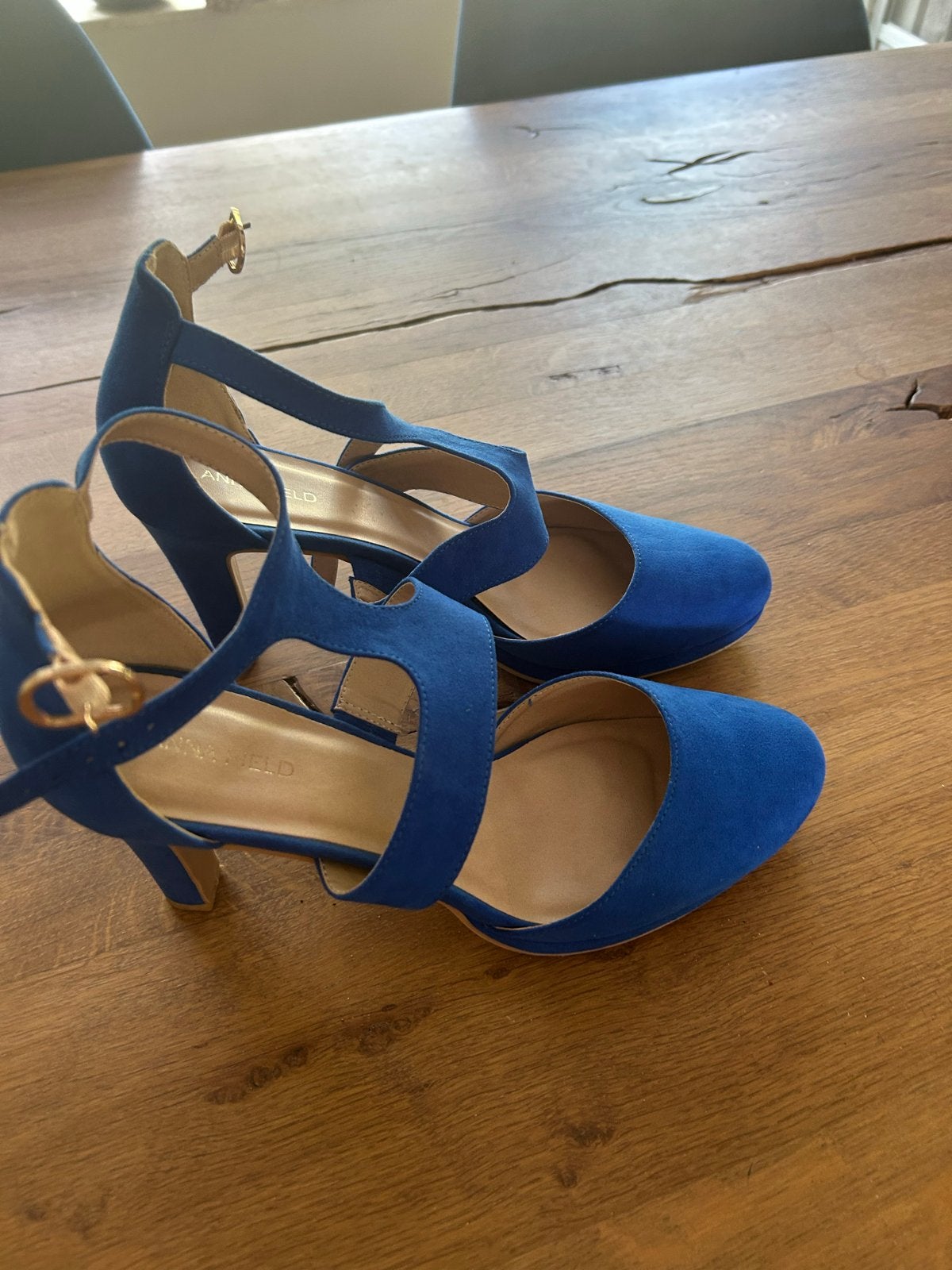 Anna Field blauwe pumps met bandjes - Maat 42, Ophalen of Verzenden, Zo goed als nieuw, Blauw, Pumps