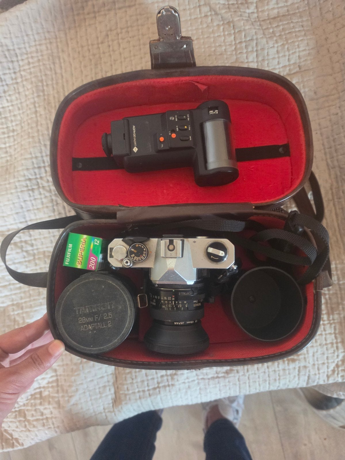 Fujica STX-1 met 2 lenzen en flitser - voor onderhoud, Ophalen of Verzenden, Niet werkend, Spiegelreflex, Fuji