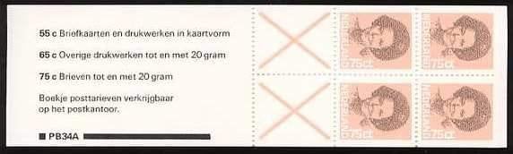 Nederland Postzegelboekje 34a postfris, Postzegels en Munten, Ophalen of Verzenden, Na 1940, Postfris