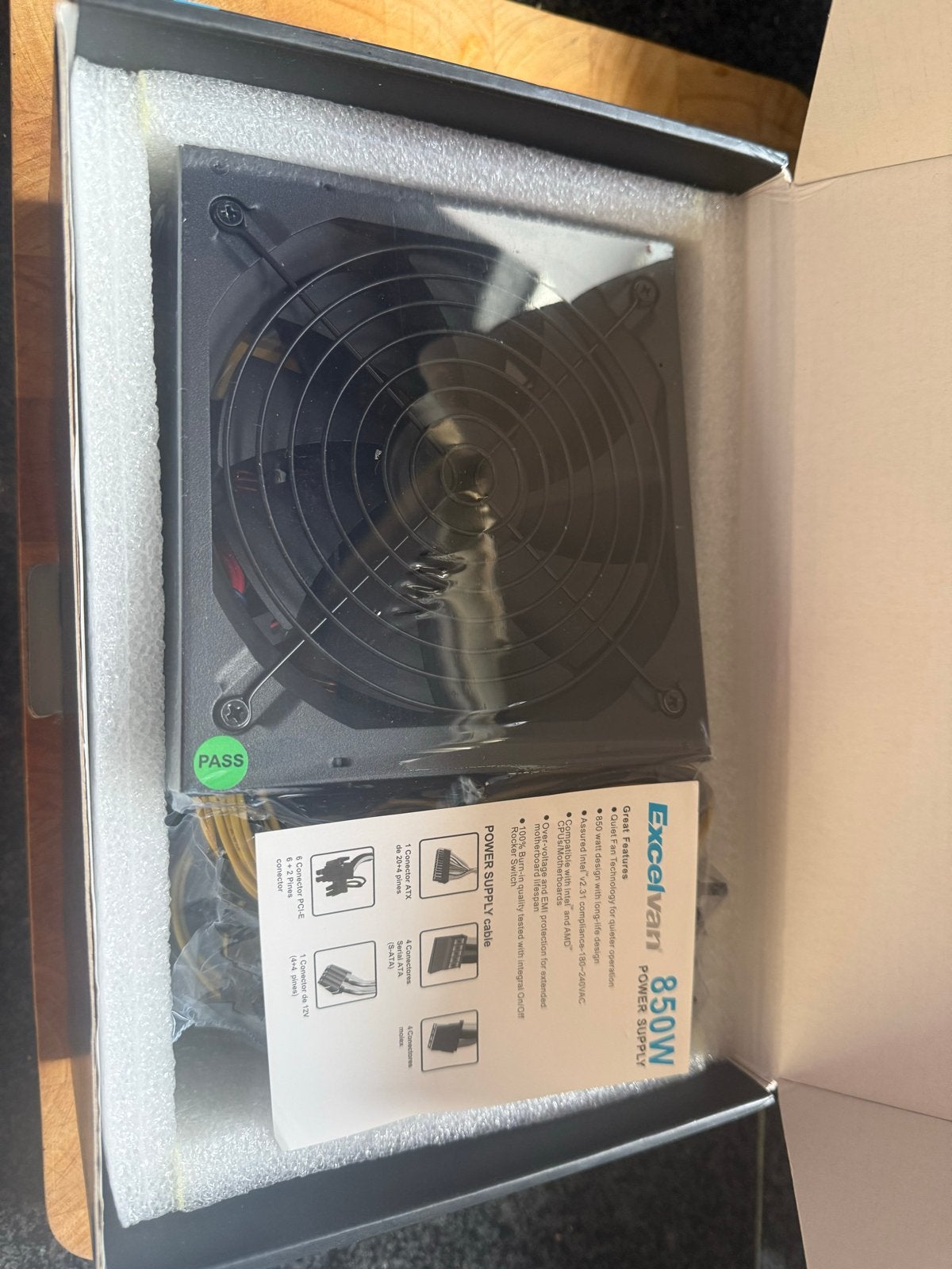 Excelvan 850W Voeding voor PC - Nieuw in doos, Computers en Software, Ophalen, Nieuw