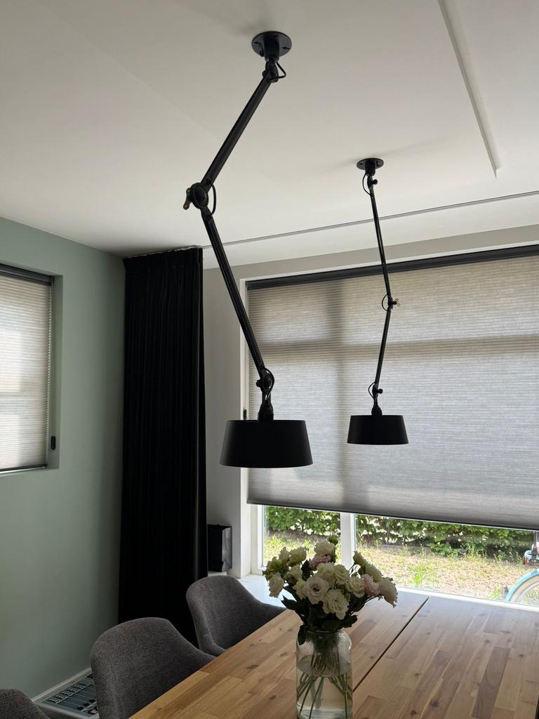 2x Tonone Bolt Plafondlamp 2Arm Upperfit Zwart, Ophalen of Verzenden, Zo goed als nieuw, Metaal, 75 cm of meer