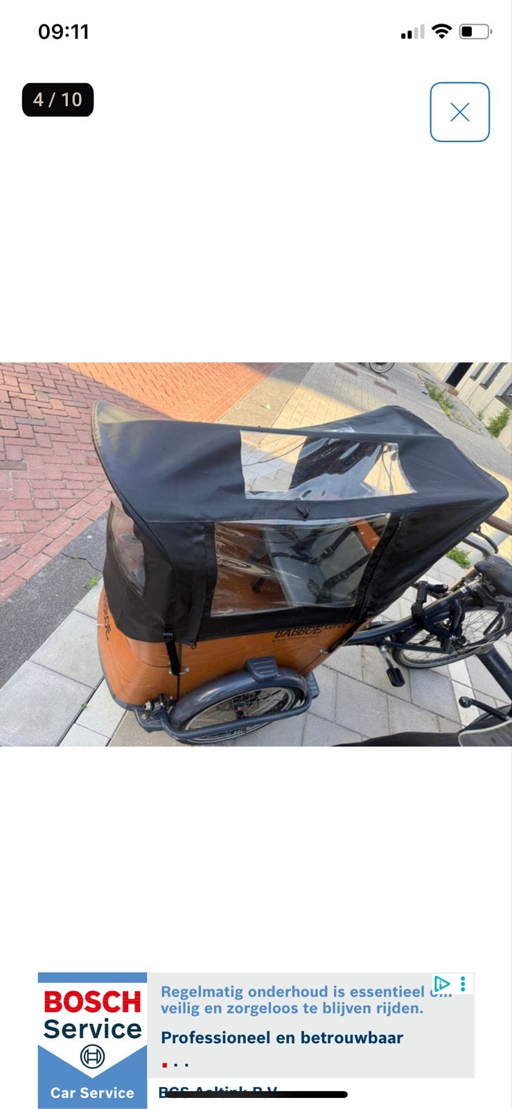 Babboe Curve Bakfiets, Ophalen, Gebruikt, Huif, 2 kinderen