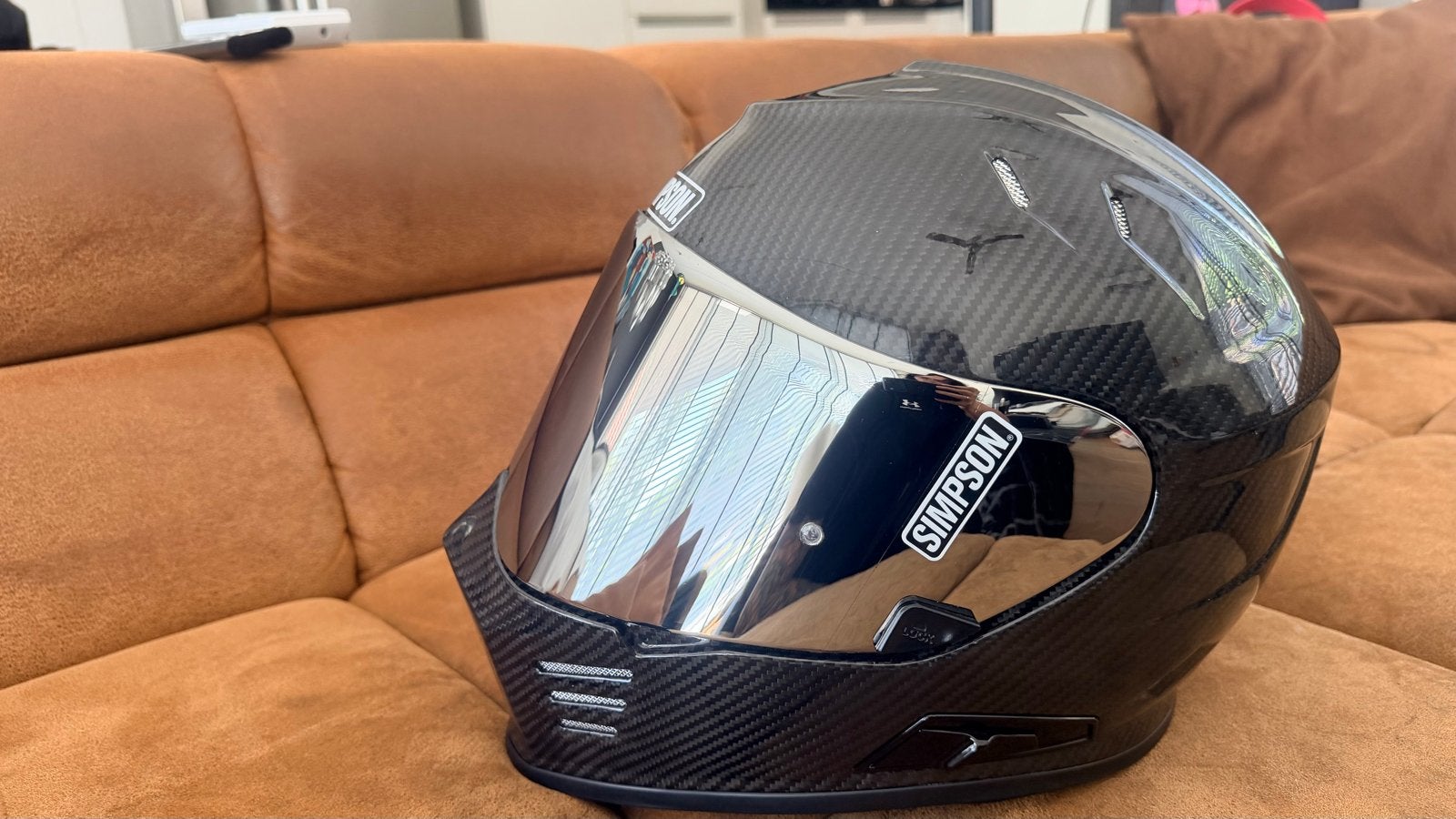 Simpson Carbon Bandit motorhelm maat S., Motoren, Ophalen of Verzenden, Tweedehands, Dames, Motorcrosskleding