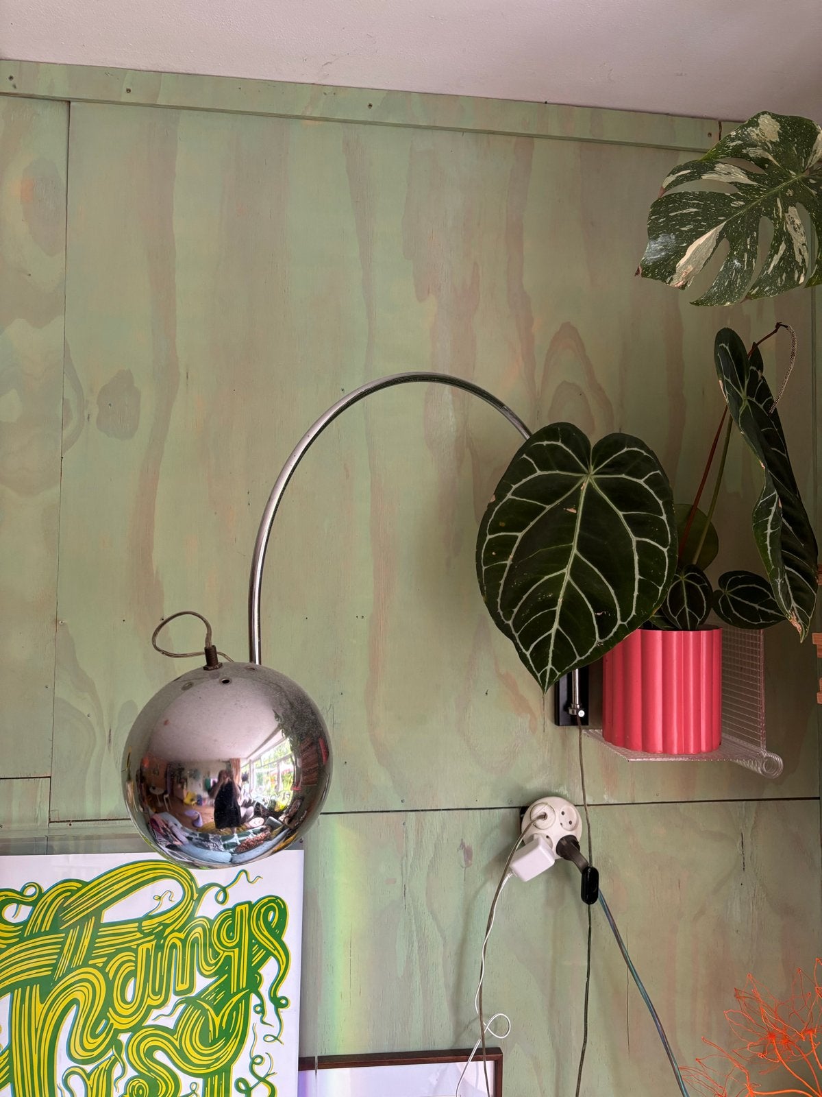 Vintage Herda Booglamp eyeball  Chroom, Ophalen of Verzenden, Gebruikt, Metaal