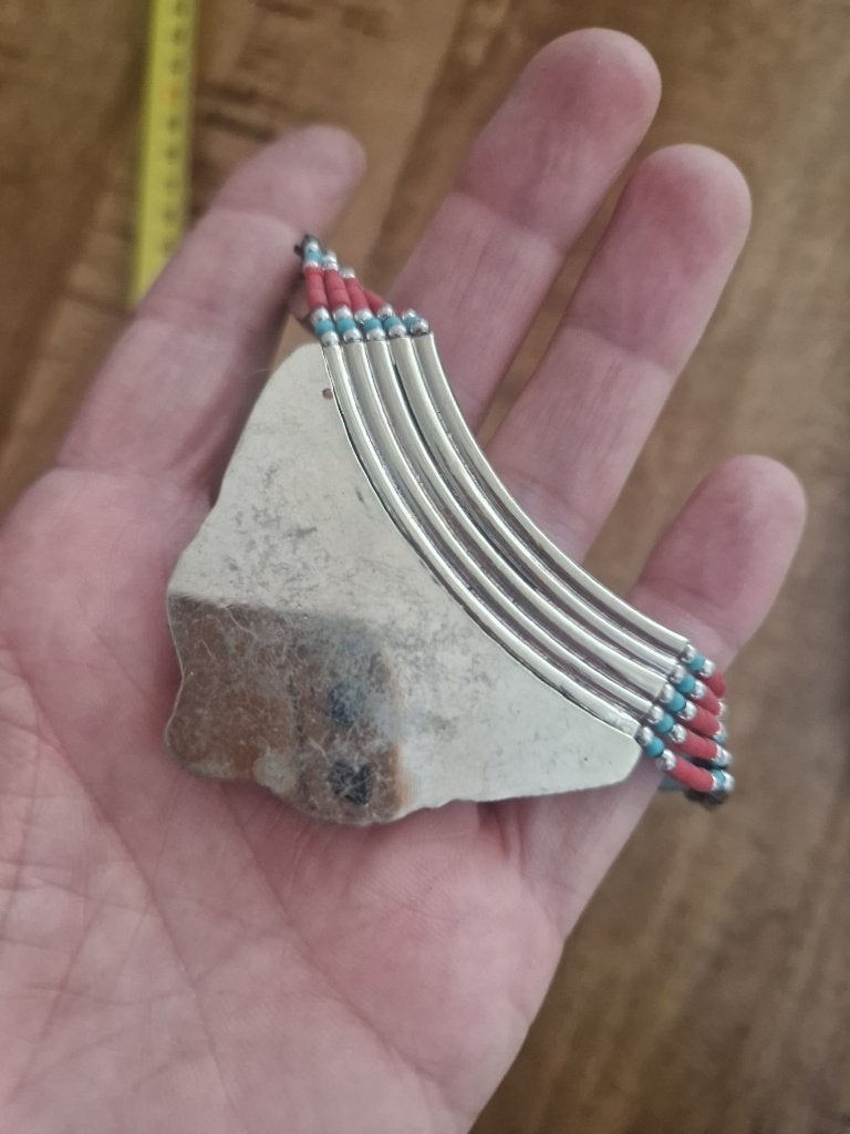 Tibetaanse ketting met koraal., Ophalen of Verzenden, Zilver, Ketting, Met edelsteen