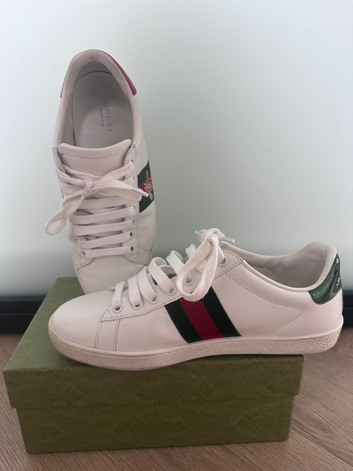 Gucci sneakers, maat 38, Ophalen, Wit, Sneakers of Gympen, Gedragen
