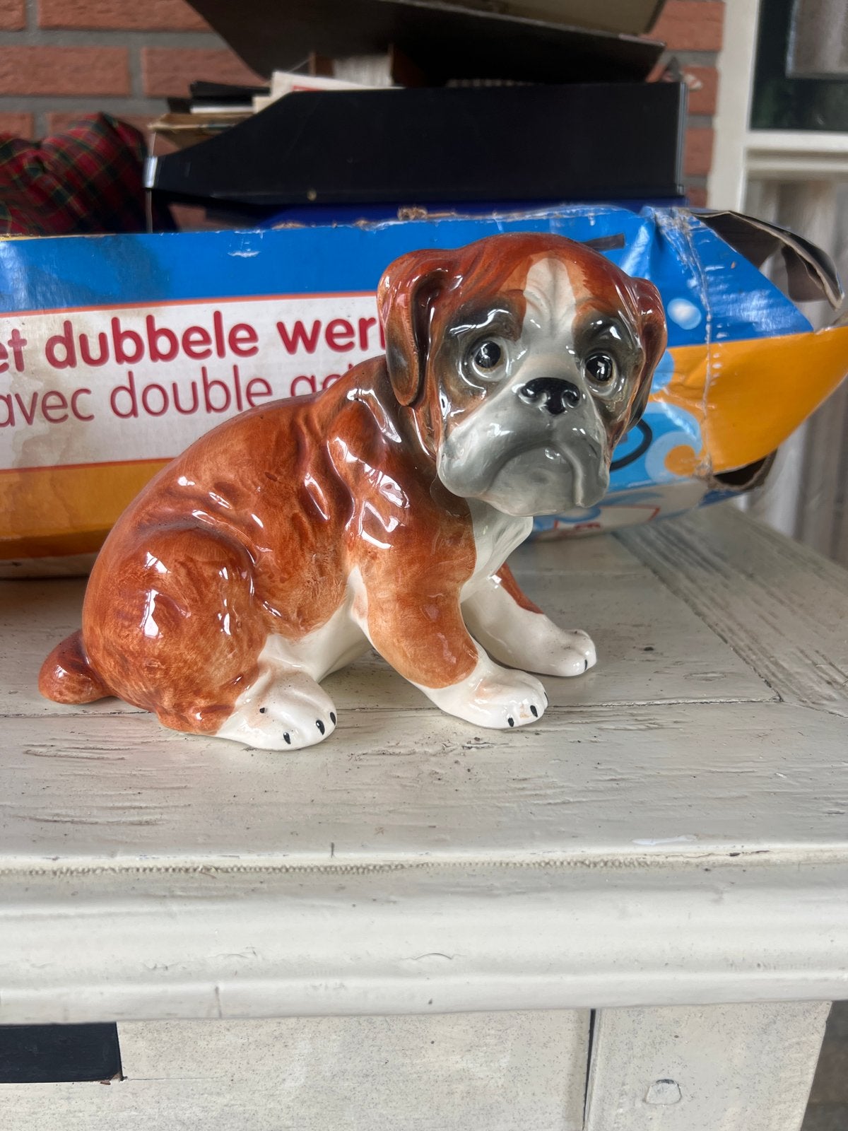 Vintage Shefford Boxer Hond Beeldje Keramiek, Verzamelen, Beelden en Beeldjes, Ophalen of Verzenden, Gebruikt, Dier