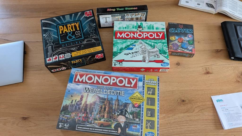 Diverse Spellen: Clever, Party & Co, Monopoly, Ring Toss, Vijf spelers of meer, Ophalen, Gebruikt, Jumbo, Hasbro, Schmidt Spiele