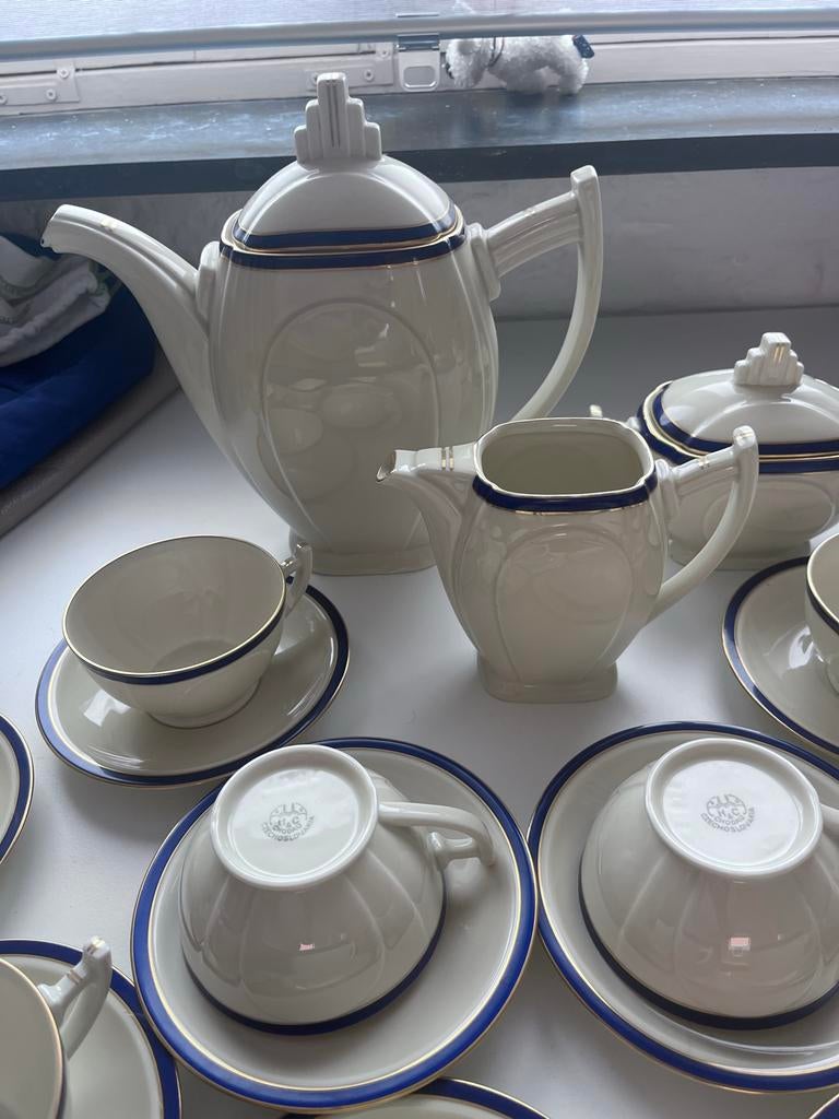 Chodau Tsjechoslowakije Theeservies - 12 persoons, Antiek en Kunst, Ophalen of Verzenden