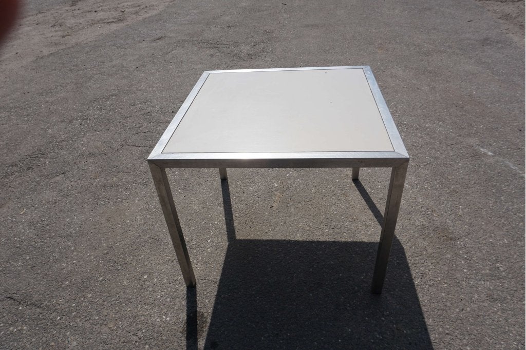 RVS tafel met trespa blad kantinetafel eettafel buitentafel, Gebruikt, 50 tot 100 cm, 50 tot 100 cm, Vier personen