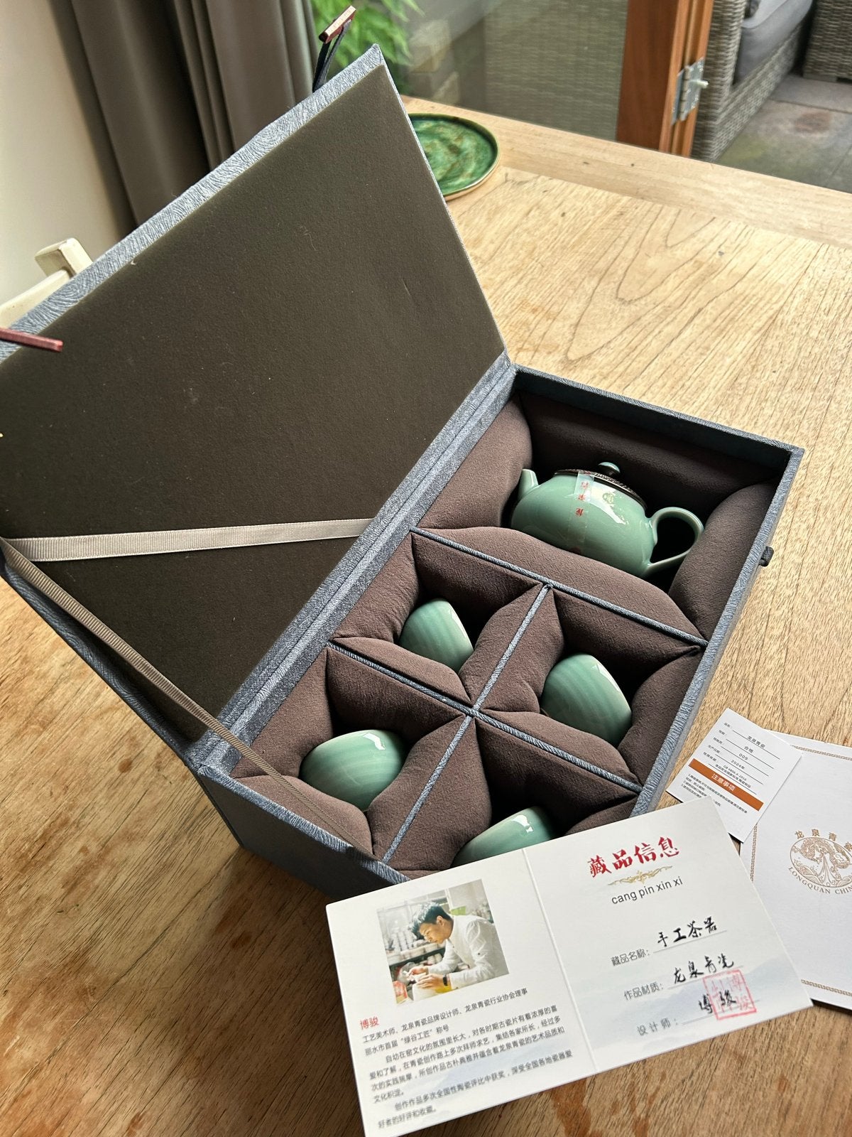 Datang Longquan Celadon theeset - Nieuw in geschenkdoos, Ophalen, Keramiek, Nieuw, Overige stijlen