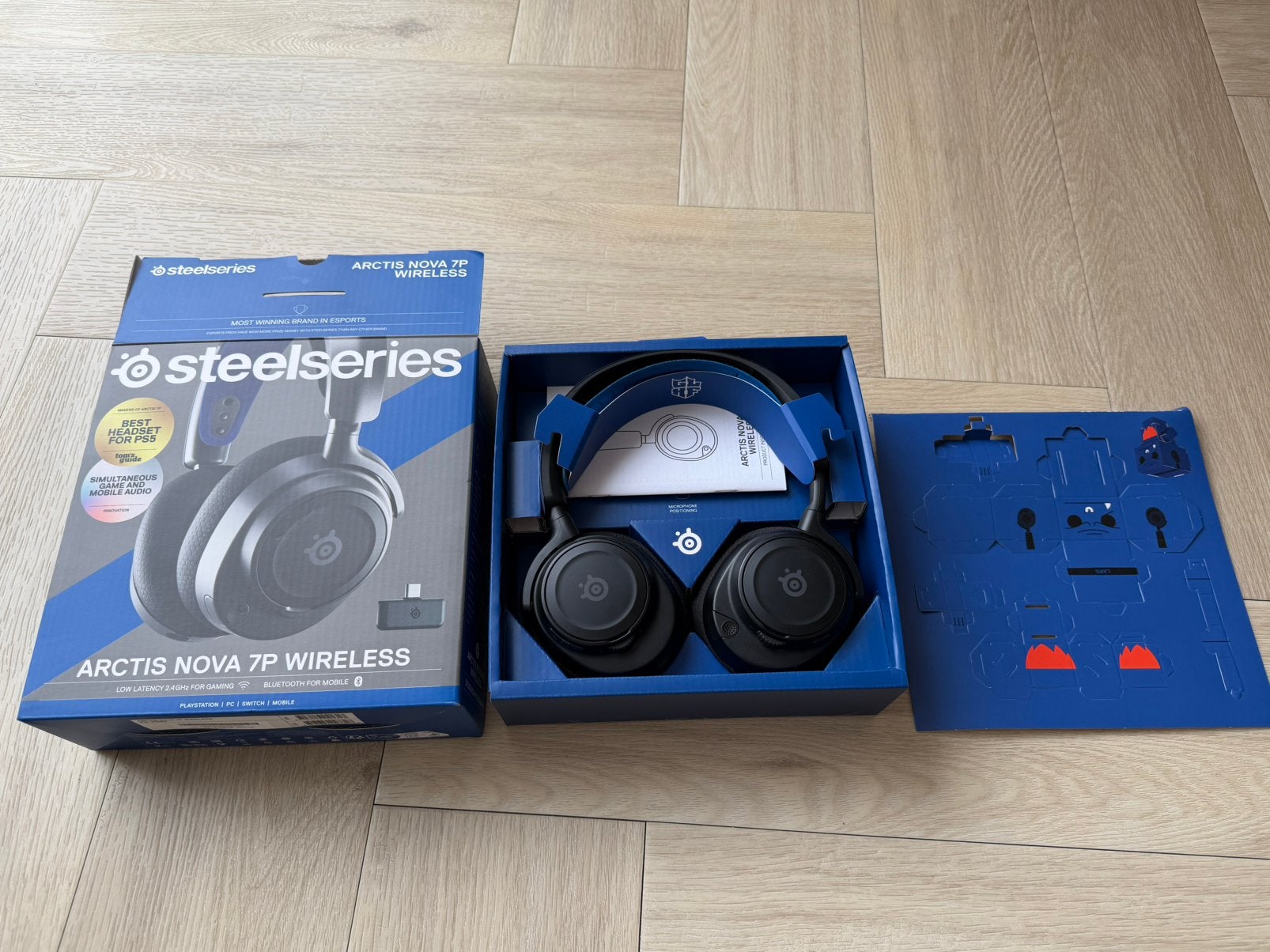 SteelSeries Arctis Nova 7P Wireless Gaming Headset als nieuw, Computers en Software, Headsets, Ophalen of Verzenden, Mute-functie