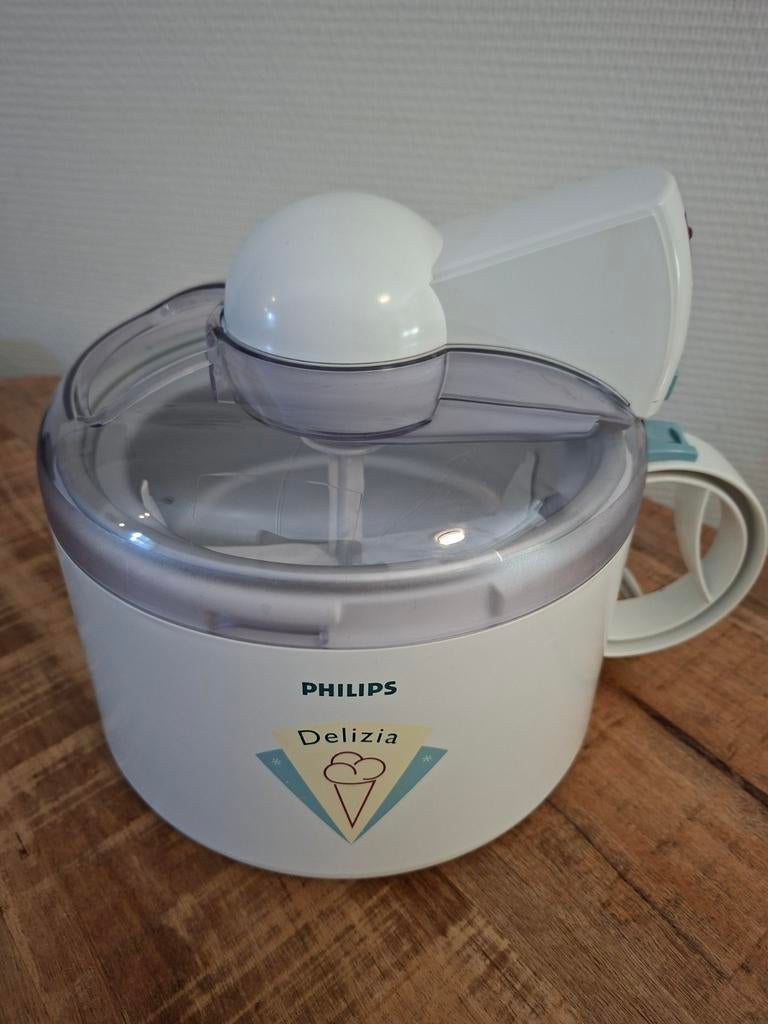 Philips Delizia IJsmachine - Maak zelf heerlijk ijs!, Ophalen of Verzenden, Zo goed als nieuw, Koelelement