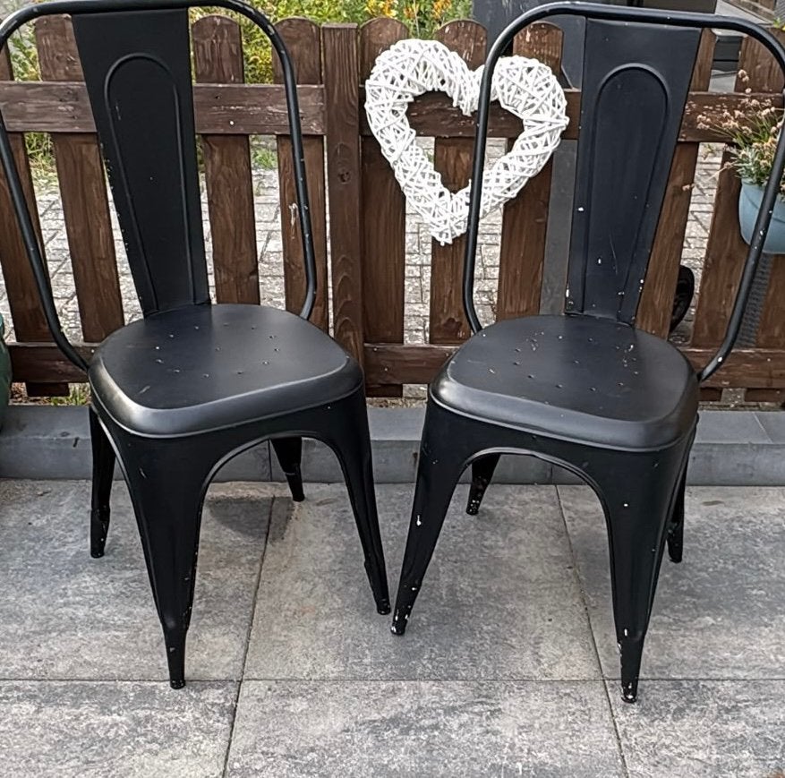 Tuinstoelen 2 stuks, Tuin en Terras, Ophalen, Gebruikt, Metaal, Stapelbaar