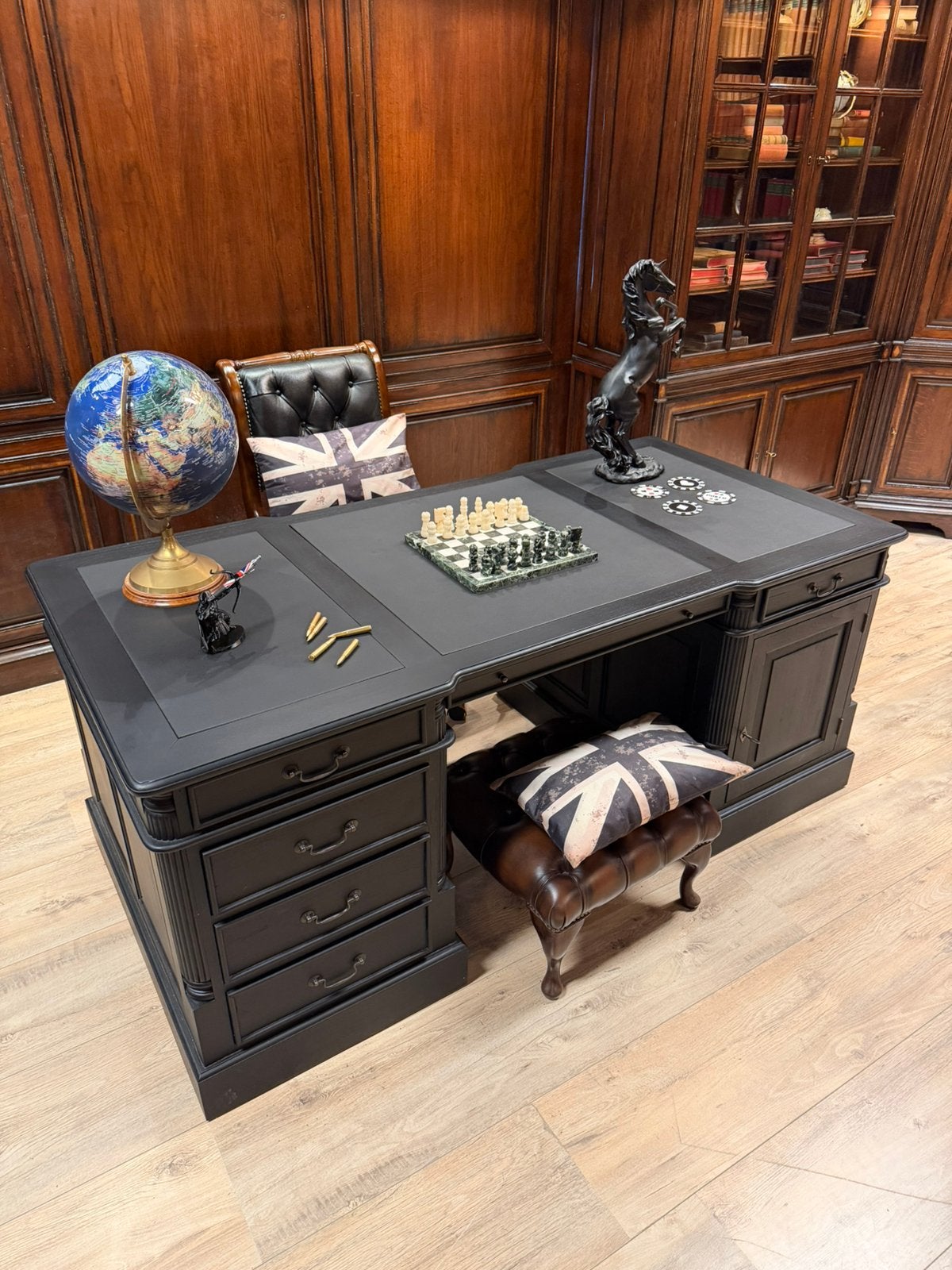 Origineel Engels bureau |Zwart | 180 x 90 cm