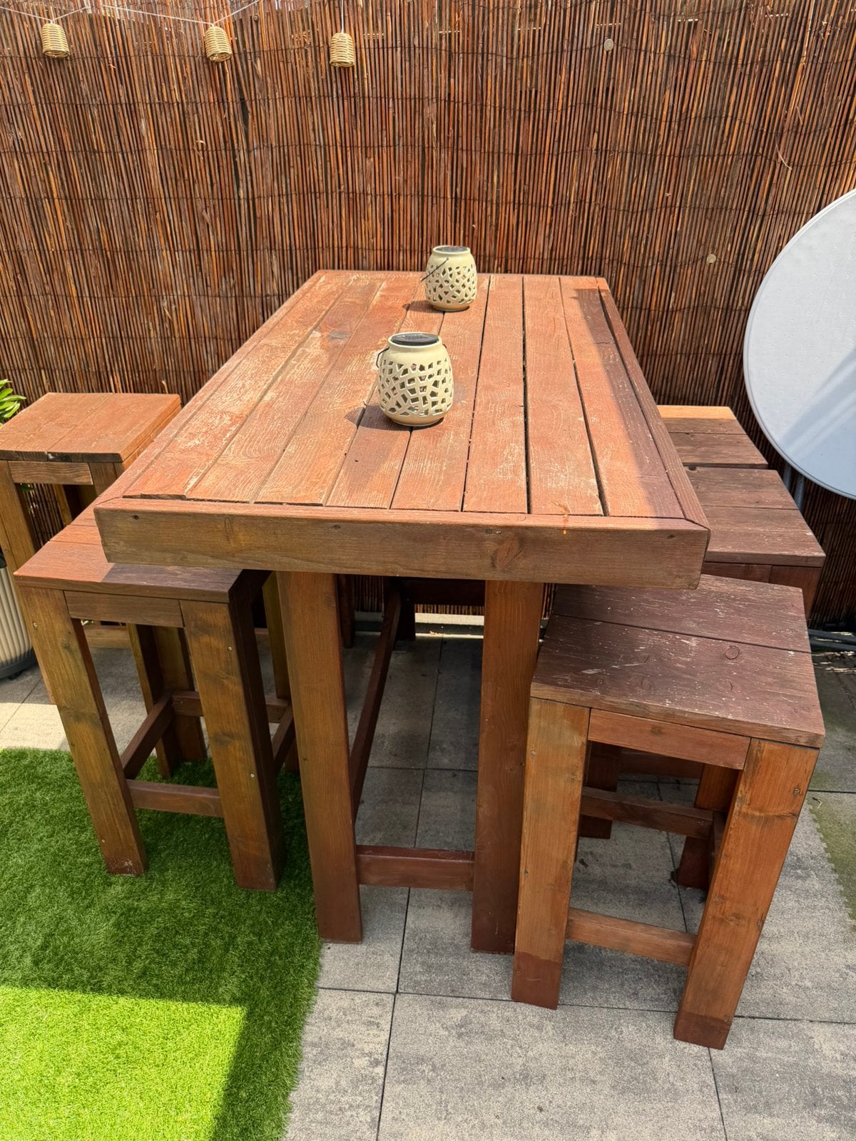 Bar met krukken, Ophalen, Gebruikt, 6 zitplaatsen, Tuinset