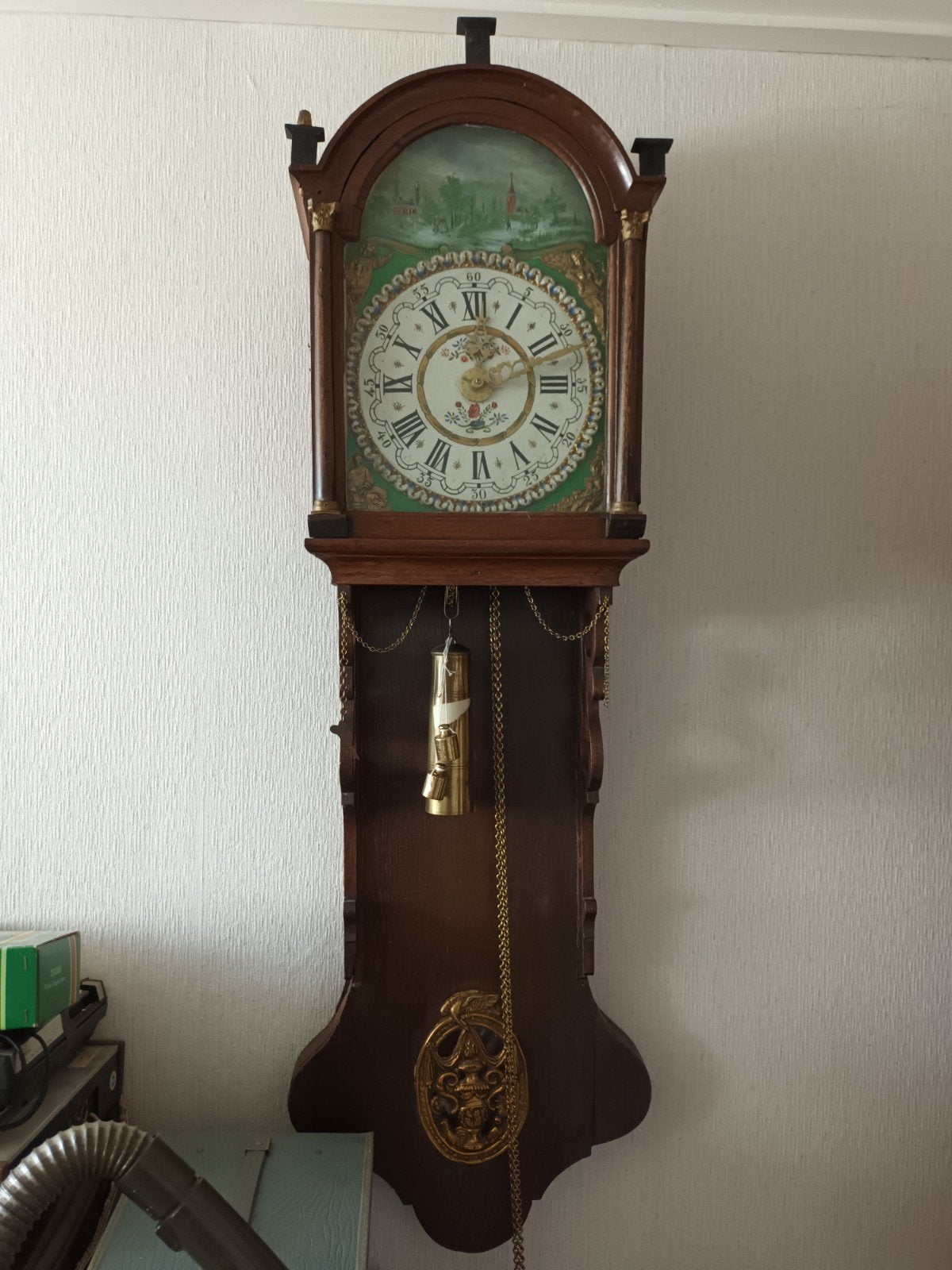 Antieke Friese Staartklok - Prachtig Houten Design, Ophalen