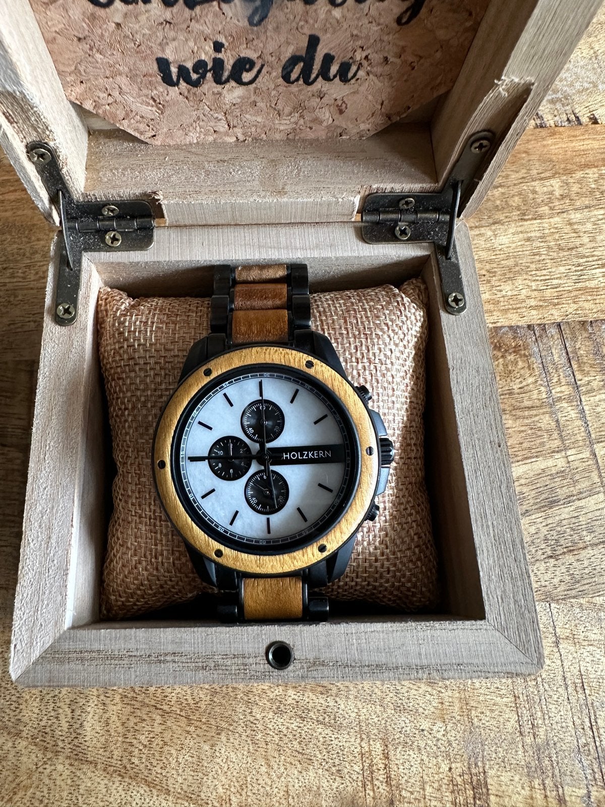 Holzkern Lancelot Houten Horloge - Zo Goed als Nieuw, Overige merken, Overige materialen, Polshorloge, Ophalen of Verzenden