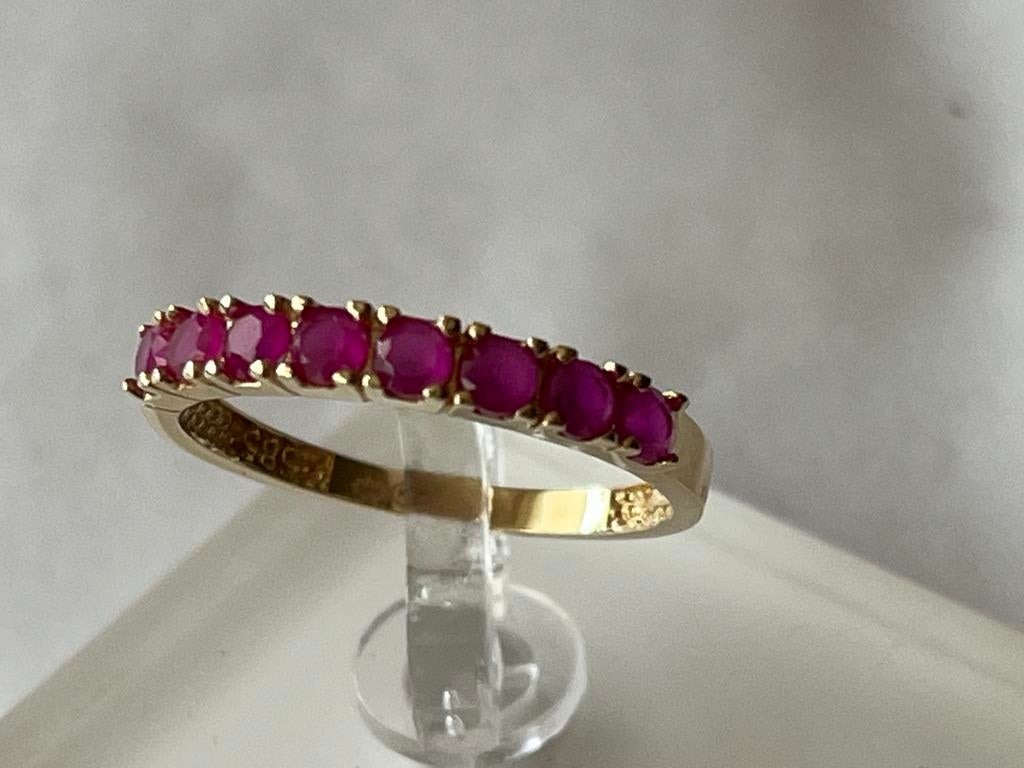 Gouden ring met natuurlijke Robijn maat 16,75, Sieraden, Tassen en Uiterlijk, Ringen, Verzenden, Met edelsteen, Dame, Goud