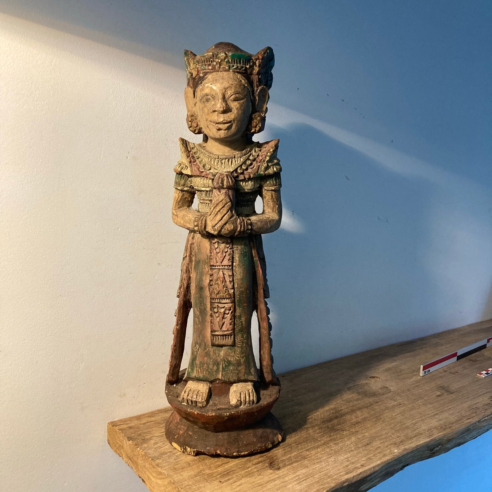 Antiek Indonesisch Houtsnijwerk Godin - ca. 1920, Ophalen of Verzenden