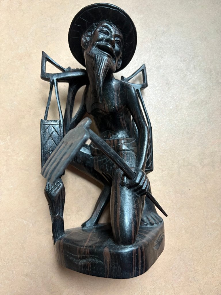 Mooi houten beeld van een arbeider, Bali, Antiek en Kunst, Hout, 24 cm, Ophalen of Verzenden, Indonesië