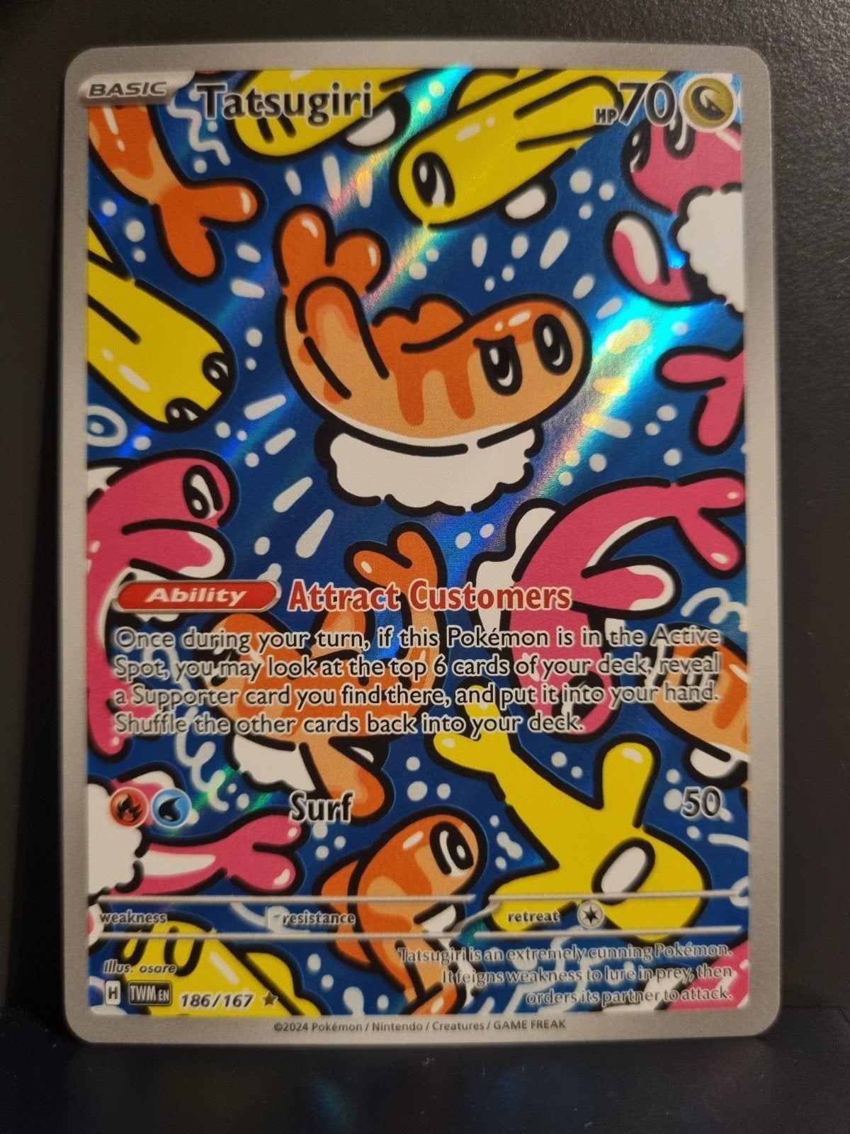Tatsugiri 186/167 - Twilight Masquerade, Ophalen of Verzenden, Zo goed als nieuw, Losse kaart, Foil