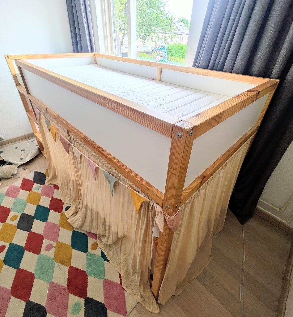 Kura bed inclusief matras en gordijnen, Ophalen, 85 tot 100 cm, Nieuw, 180 cm of meer