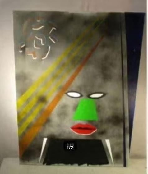 Mooi Abstract Geschilderd werk 'Stralend Gezicht' - G Dewolf, Ophalen of Verzenden