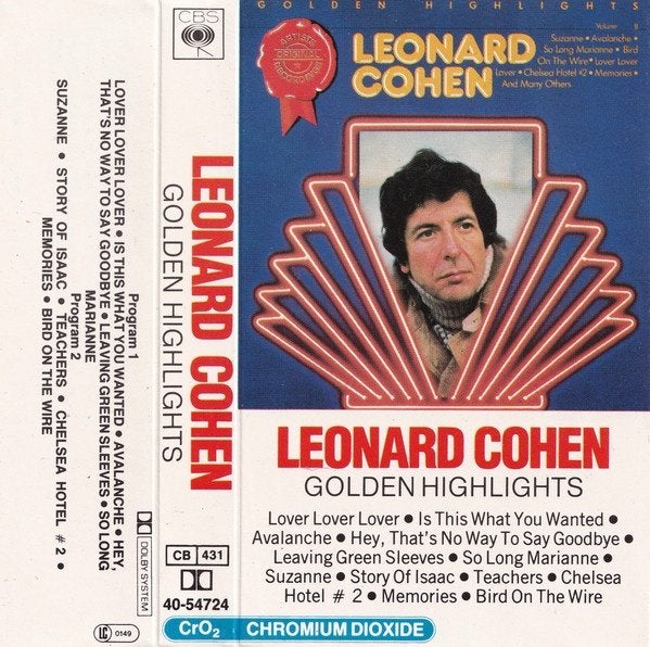 Leonard Cohen - Golden Highlights Cassette (CBS), Cd's en Dvd's, 1 bandje, Ophalen of Verzenden, Origineel, Pop