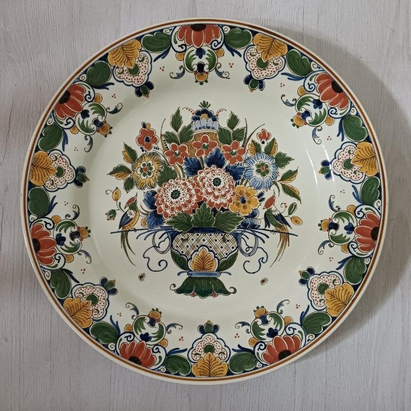 De porceleyne fles delft groot polychroom wandschotel, Ophalen of Verzenden, Zo goed als nieuw, Wandbord of Wandpaneel