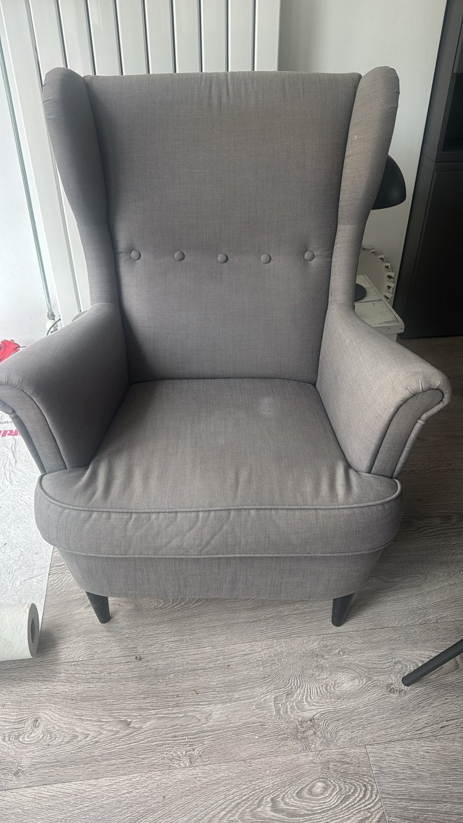 IKEA fauteuil grijs, Huis en Inrichting, Ophalen, Zo goed als nieuw, 75 tot 100 cm, 50 tot 75 cm