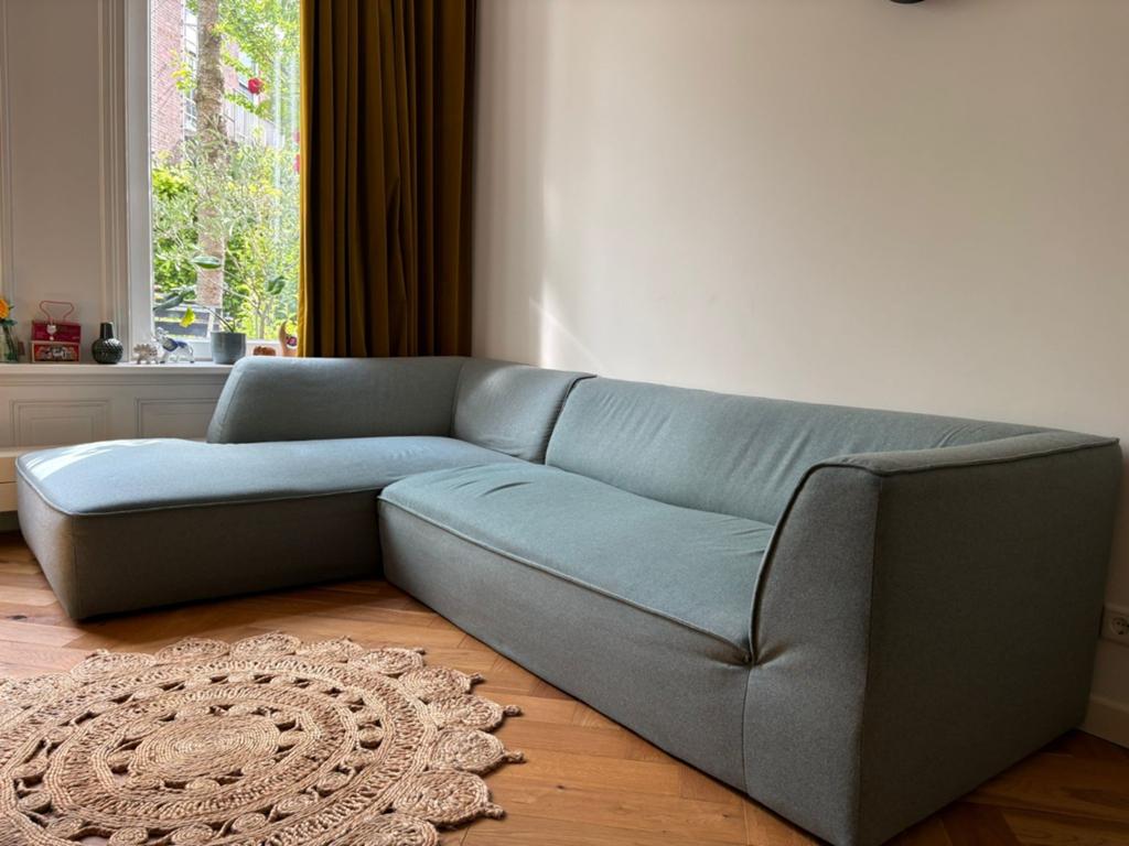 Trendy Lounge Hoekbank - Groen , Moet WEG, Ophalen, 250 tot 300 cm, Gebruikt, Hoekbank