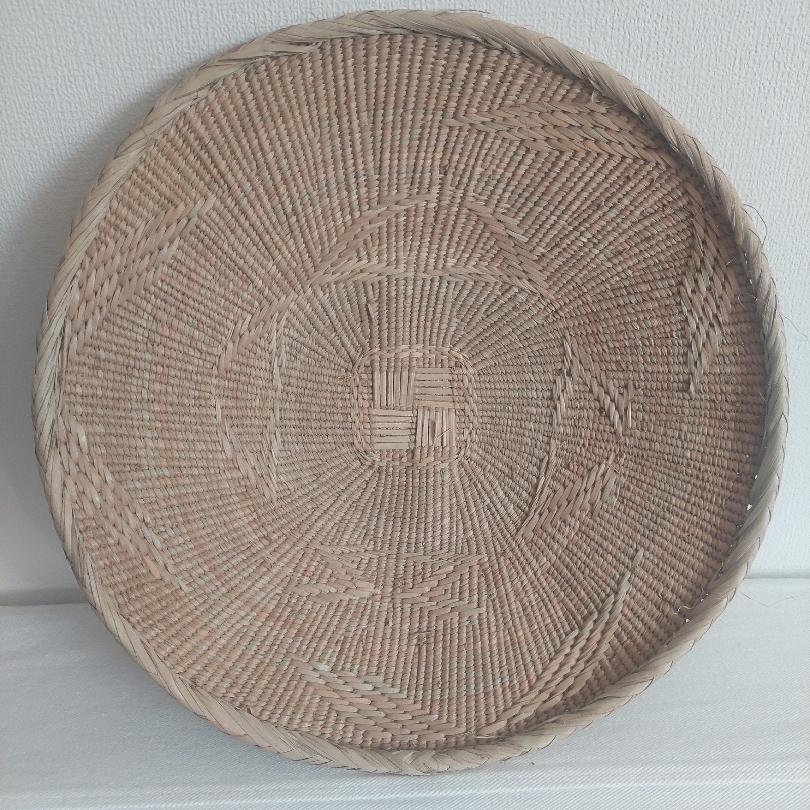Decoratieve rieten schaal/mand - Handgemaakt, Ophalen of Verzenden