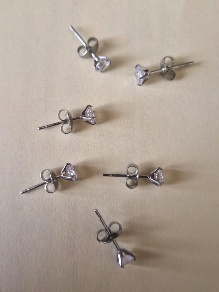 6 zilveren oorstekers, Sieraden, Tassen en Uiterlijk, Oorbellen, Ophalen of Verzenden, Nieuw, Zilver, Zilver