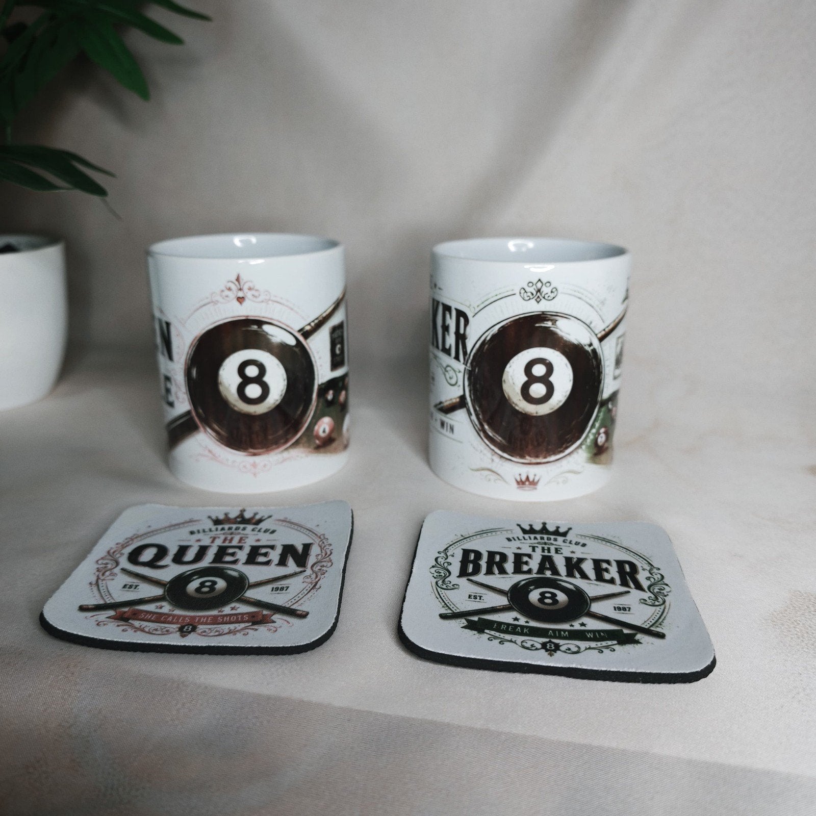 Biljartmok – The Queen & The Breaker | Uniek cadeau, Overige merken, Keramiek, Nieuw, Overige stijlen