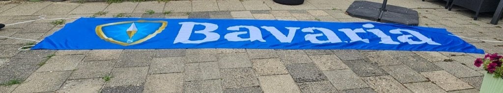 Mooie Bavaria Bier Vlag Banner Perfect voor Mancave of Keet, Ophalen of Verzenden, Zo goed als nieuw, Reclamebord