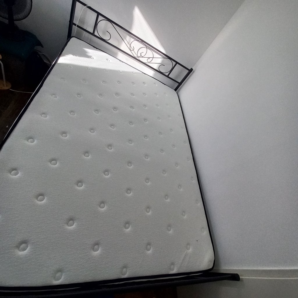 metal bedframe 140 x 200, Ophalen, Zwart, Tweepersoons, 140 cm