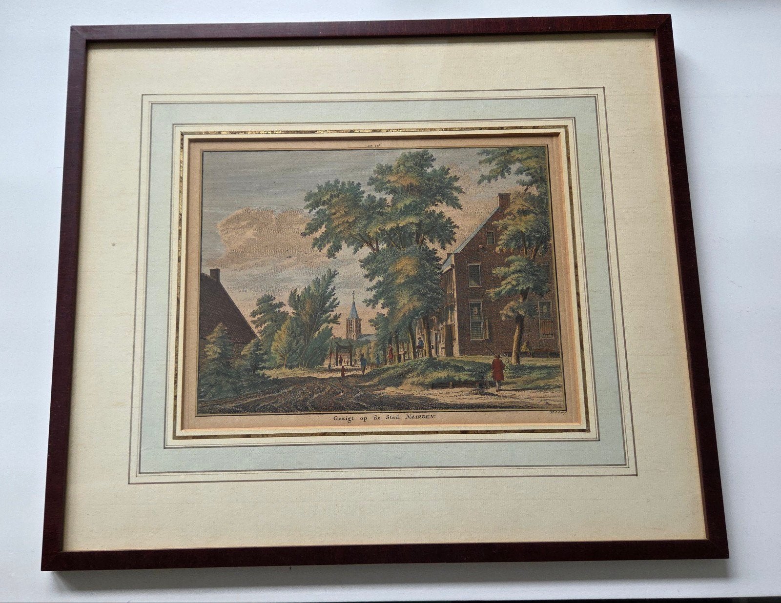 Originele 18e-eeuwse Kopergravure Naarden – H. Spilman, Antiek en Kunst, Stadsgezicht, Ophalen of Verzenden, Gravure, 32 cm