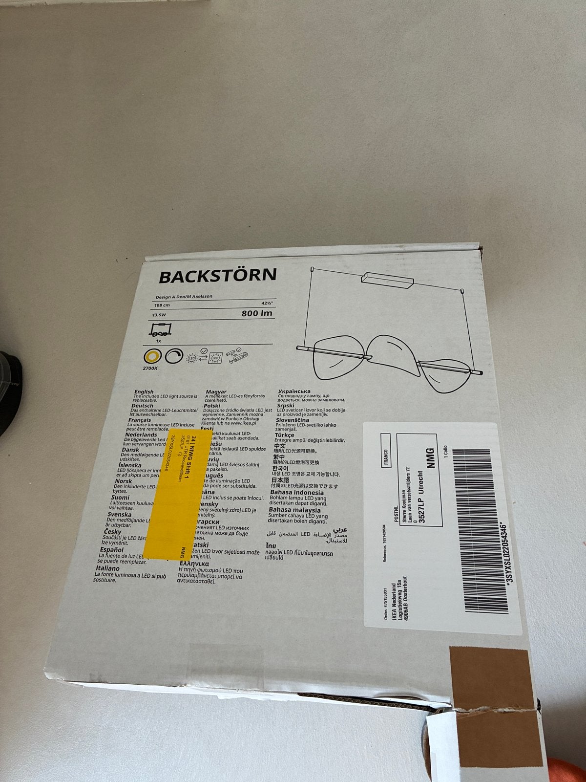 IKEA BACKSTÖRN Hanglamp - Nieuw in doos, Ophalen of Verzenden, Nieuw, Metaal, E27 (groot)