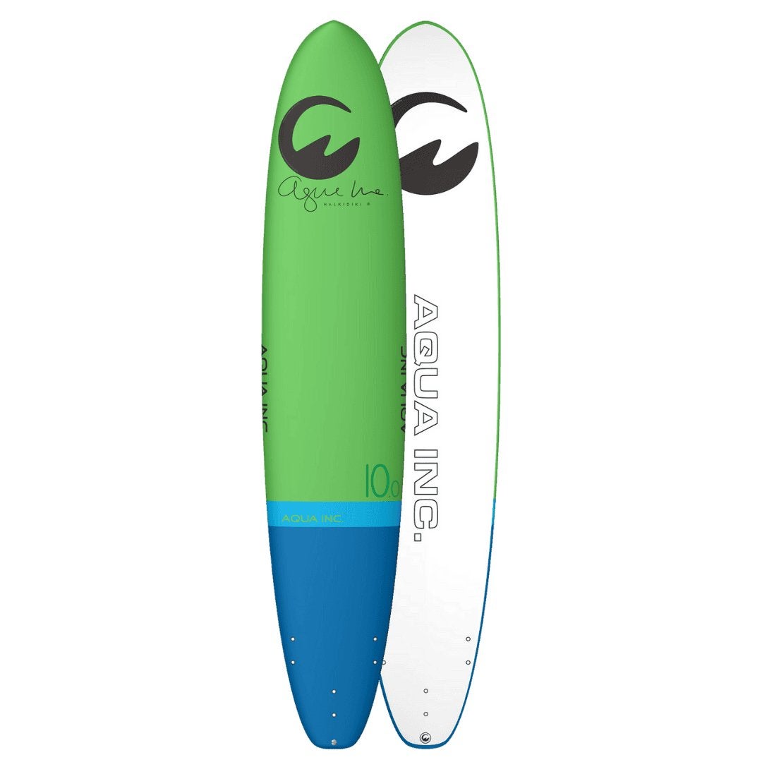 Aqua Inc. Arouna Softtop Surfboard 10’0″ x 24 1/8″ Groen EPS, Watersport en Boten, Golfsurfen, Longboard, Gebruikt, Met koord