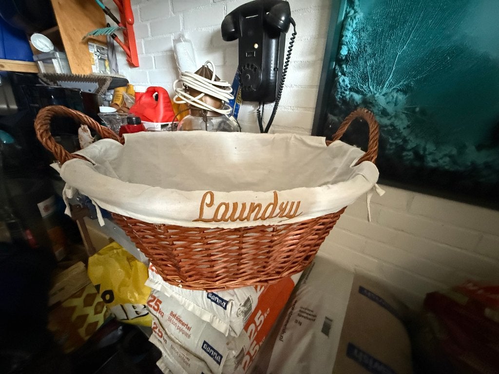 Rieten wasmand., Ophalen of Verzenden, Zo goed als nieuw, Rond, Riet