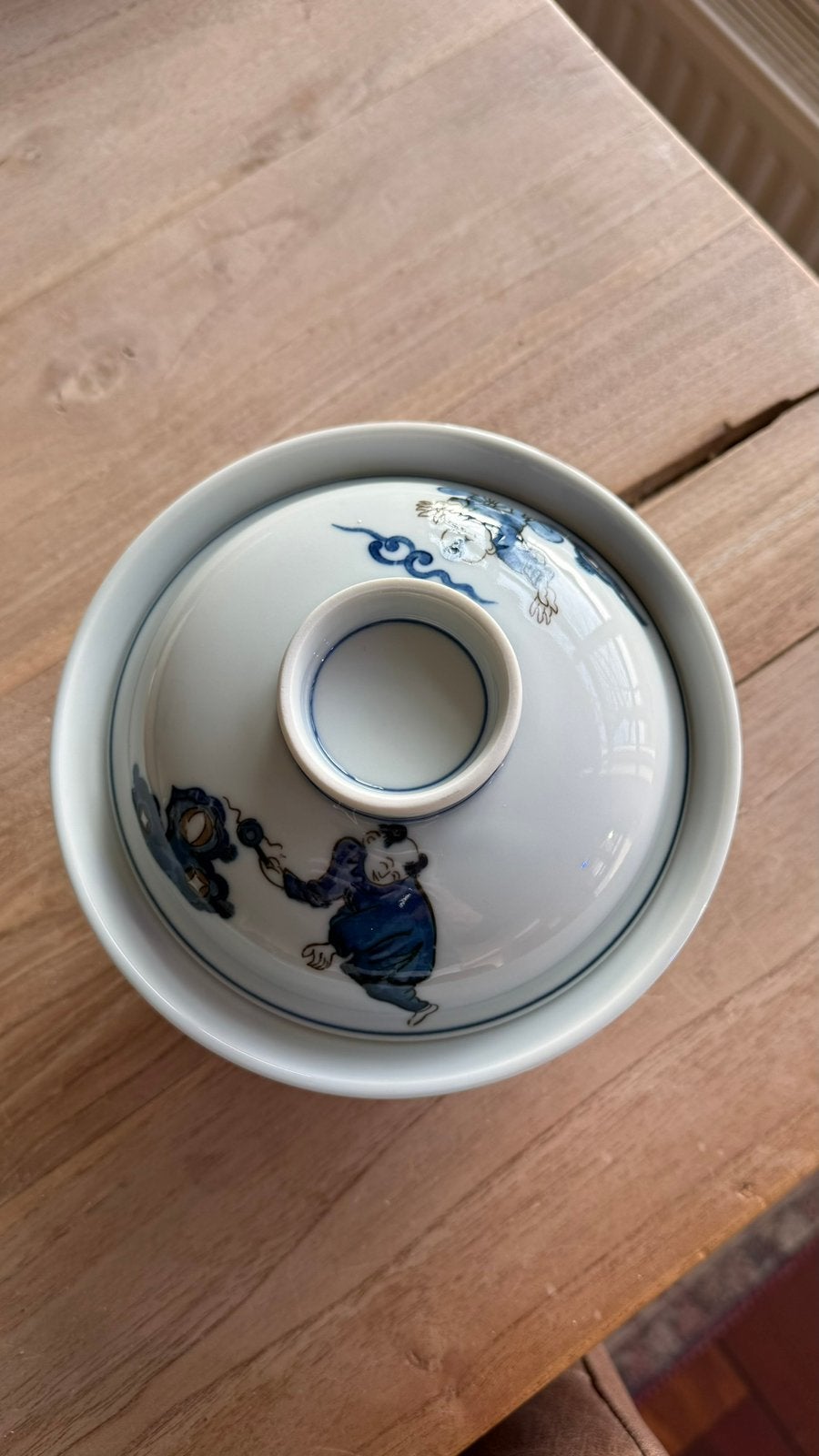 Antieke Japans porseleinen rijstkom met deksel (gaiwan), Ophalen of Verzenden