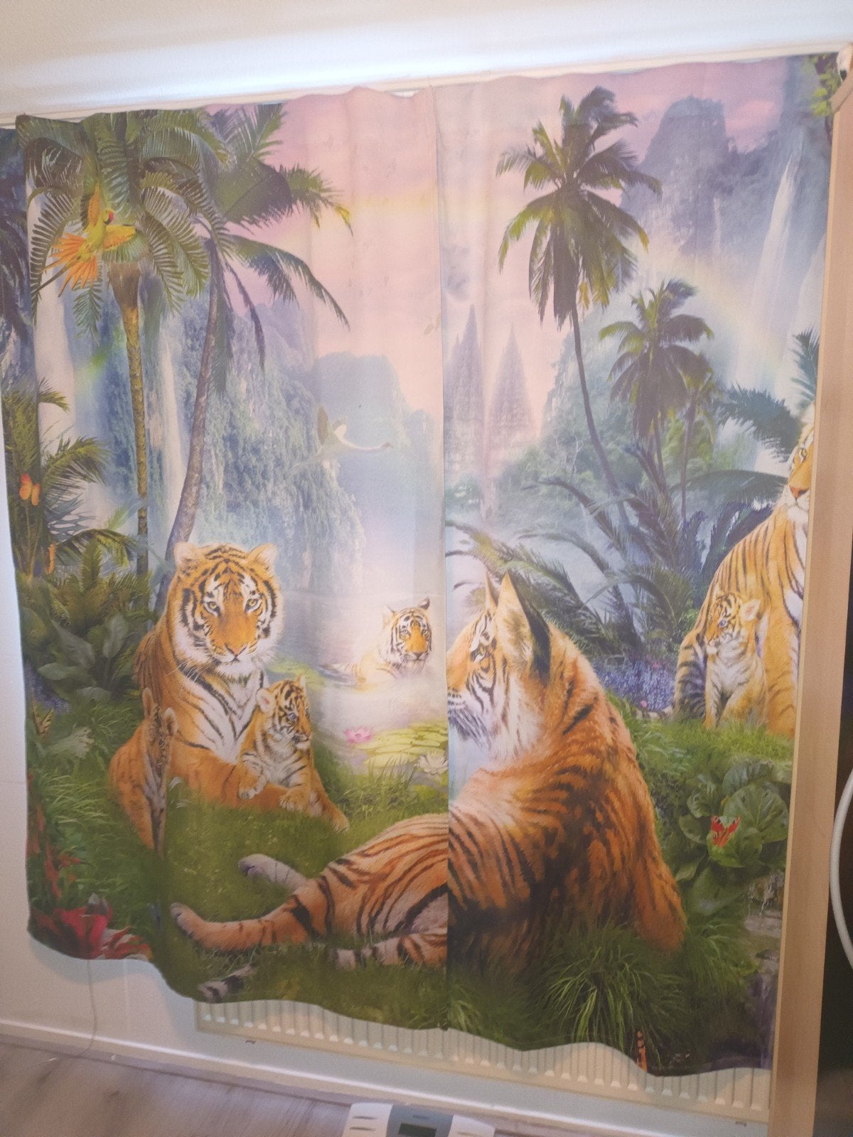 Tijger schilderijen en gordijnen set, Huis en Inrichting, Ophalen, 50 – 75, Gebruikt, Schilderij