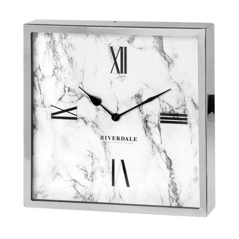Riverdale Tafelklok Chuck | Marble | Zilver | 30cm, Ophalen of Verzenden, Nieuw