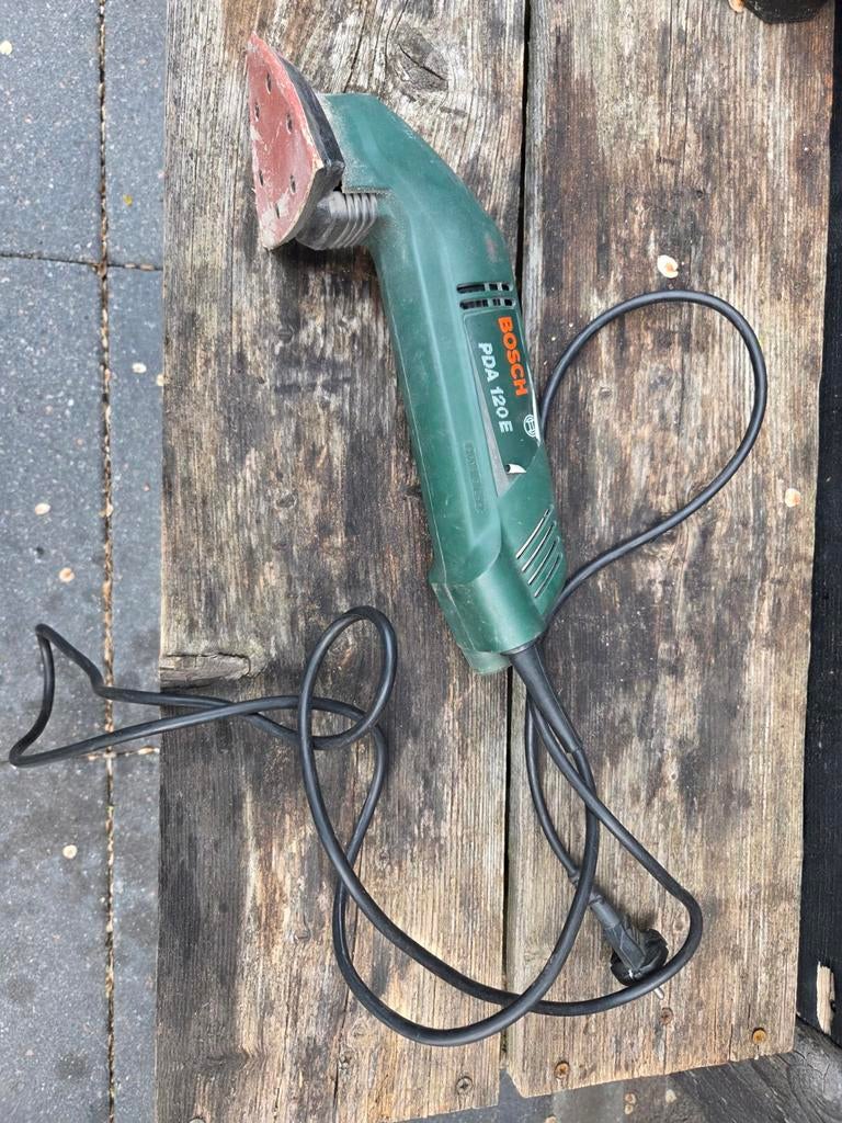 Bosch PDA120E, Ophalen of Verzenden, Gebruikt, 1200 watt of meer, Vlakschuurmachine