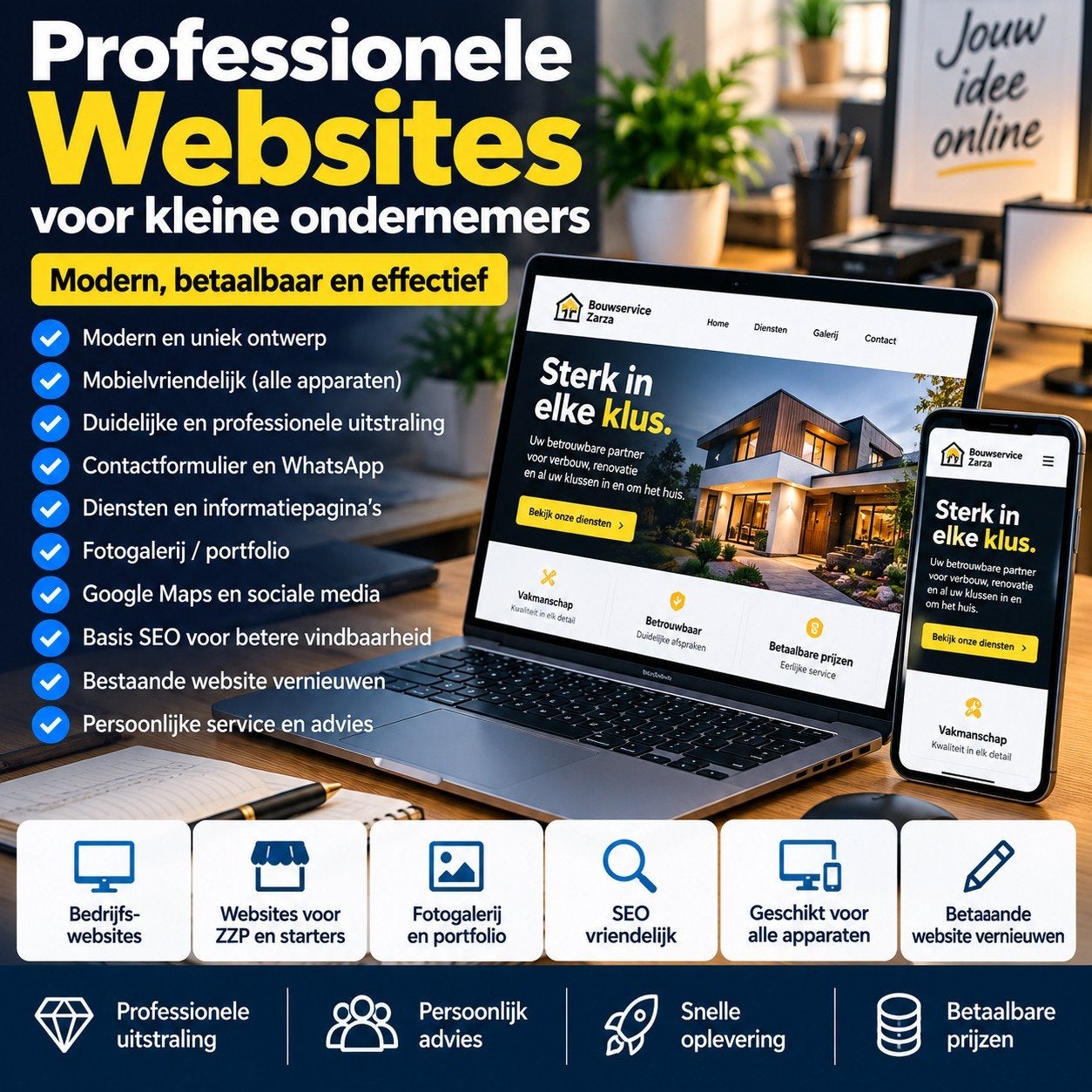 Professionele website laten maken | ZZP & MKB | Betaalbaar, Ophalen