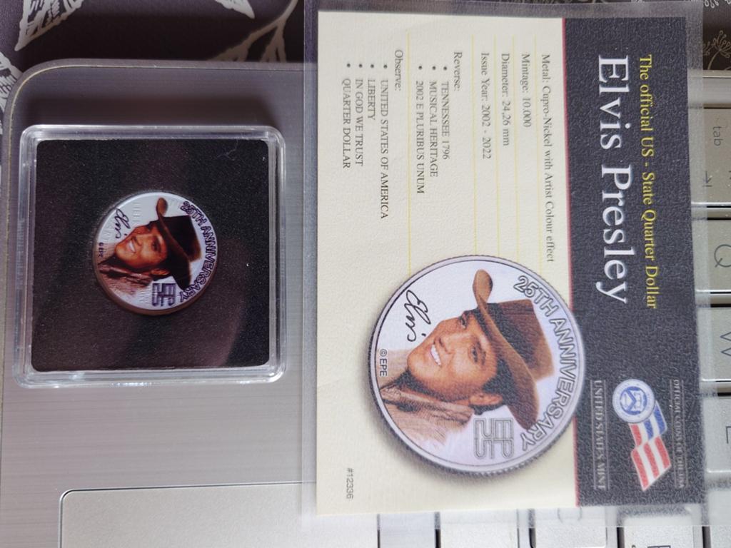 Elvis Presley US State Quarter Dollar - 25th Anniversary, Ophalen of Verzenden, Noord-Amerika, Losse munt