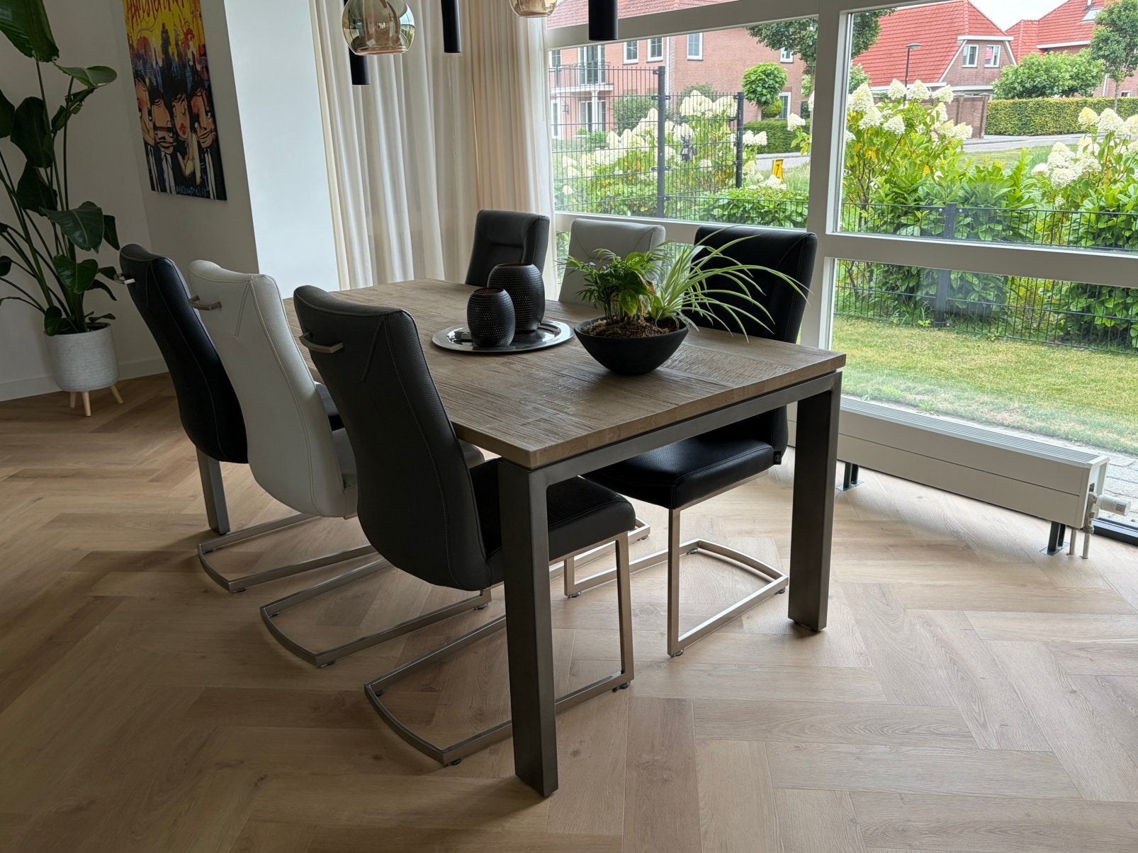 Henders & Hazel Eethoek l eettafel 6 stoelen l Complete set, Huis en Inrichting, Tafels | Eettafels, Ophalen, 200 cm of meer, 50 tot 100 cm