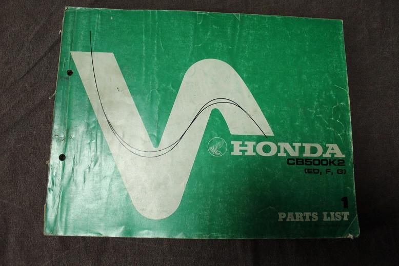 Honda CB500K2 1976 motorcycle parts list CB 500 ED F G, Motoren, Handleidingen en Instructieboekjes, Honda, Ophalen of Verzenden